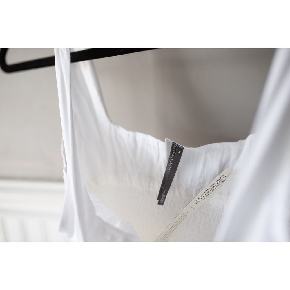 Anthropologie Tommie Sleeveless Scoop-Neck Smocked Front-Zip Shirt Dress Medium - Picture 5 of 6